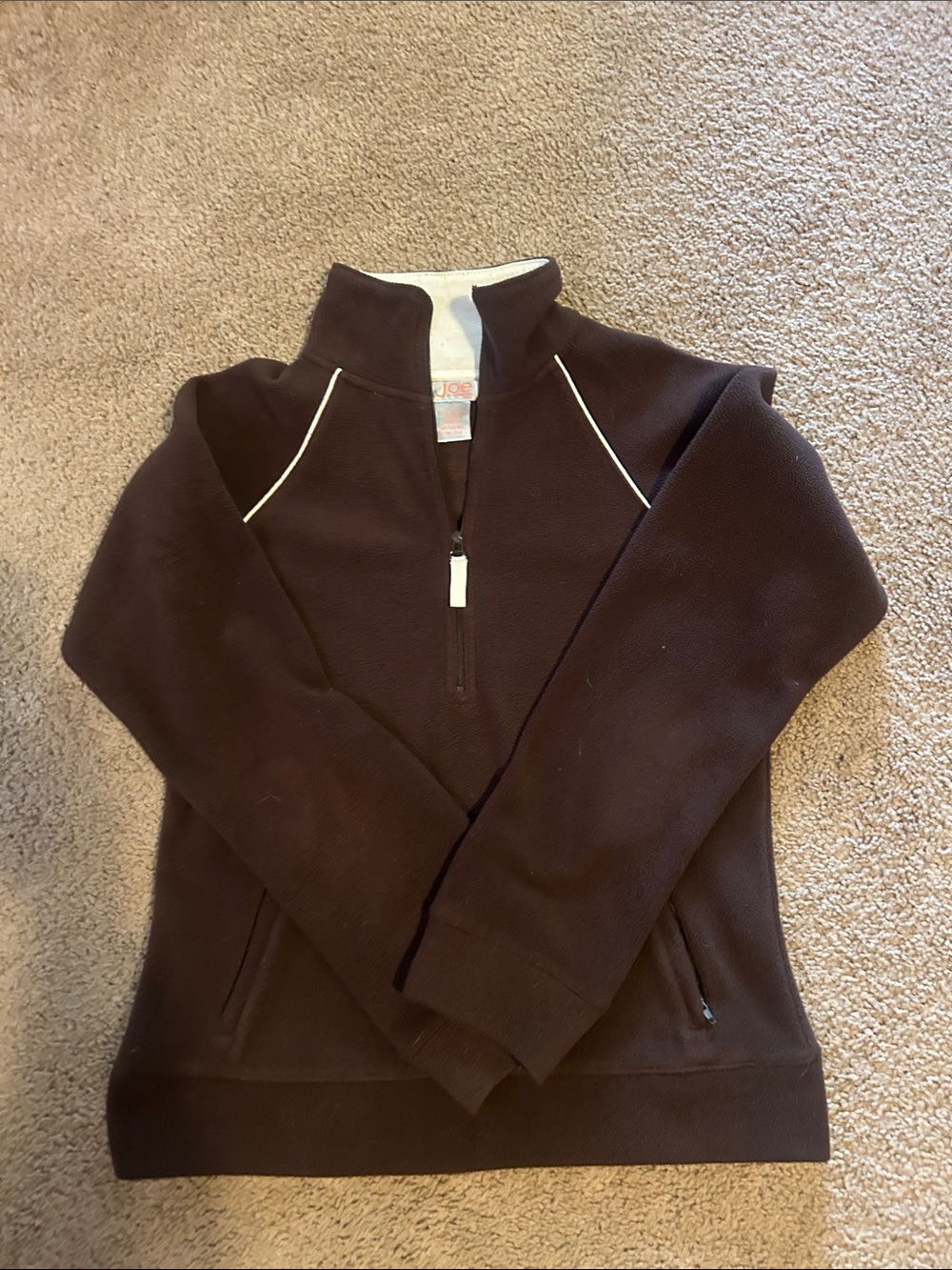 Joe Fresh Brown Half-Zip Fleece Pullover